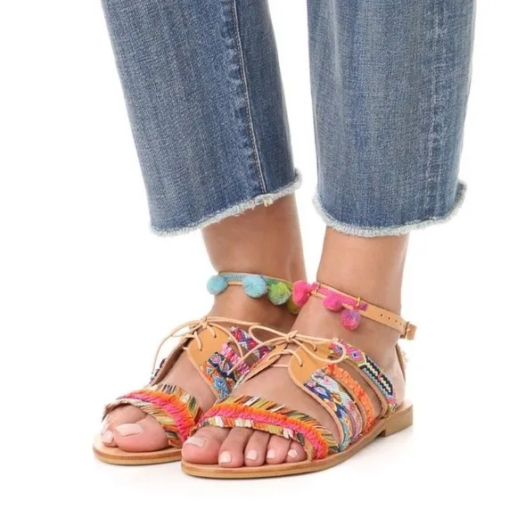 NEW $275 ELINA LINARDAKI Hula Hoop Sandal