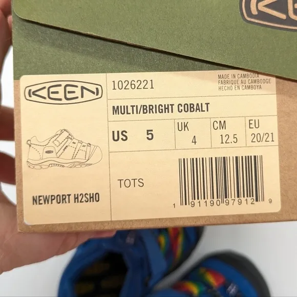 NIB Keen Newport H2SHO blue rainbow toddler sandal 5