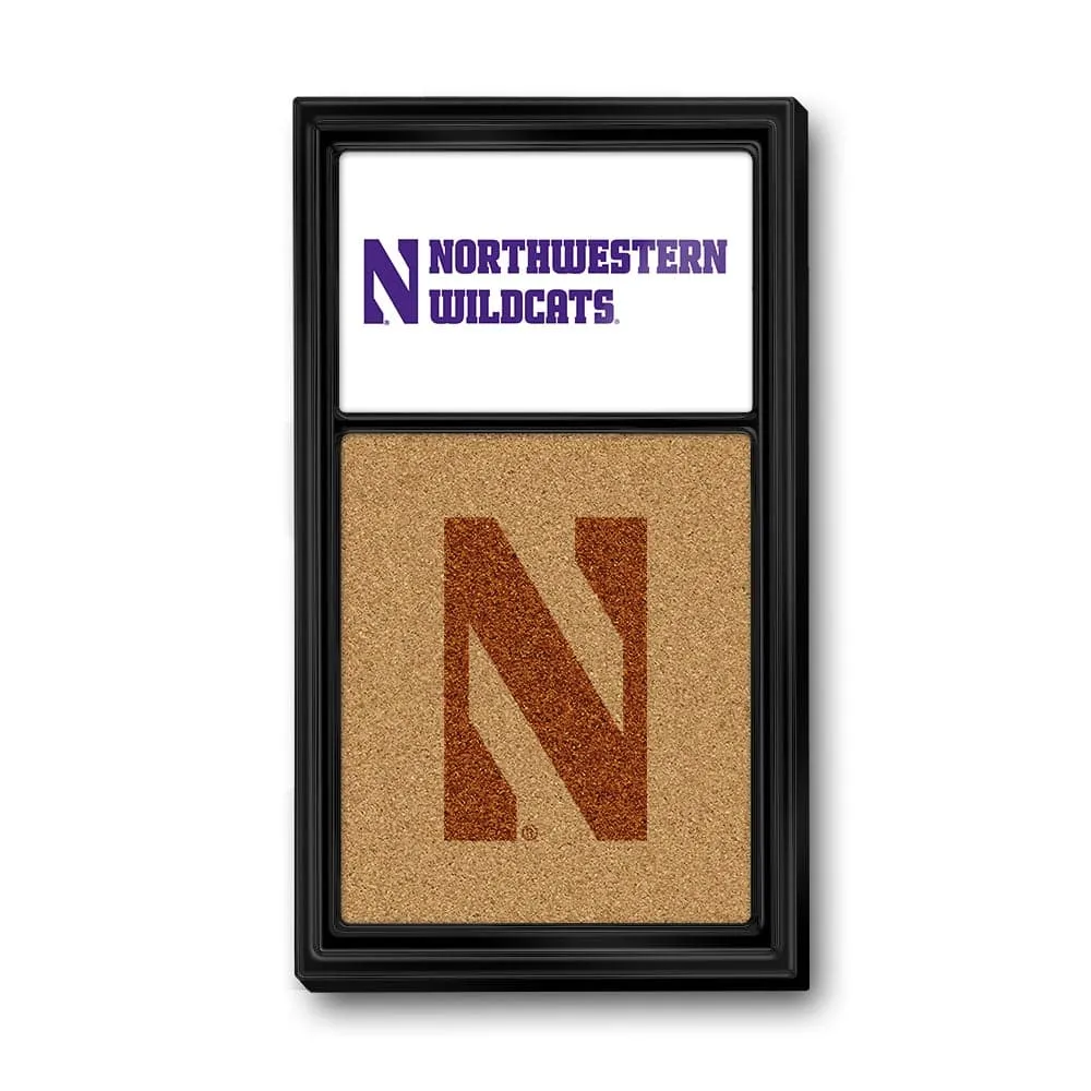 Northwestern Wildcats: NU, Dual Logo - Cork Note Board