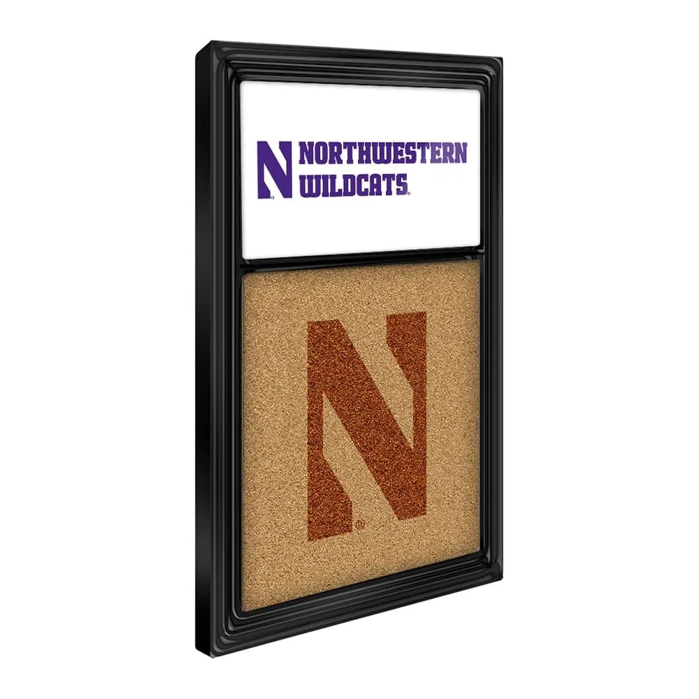 Northwestern Wildcats: NU, Dual Logo - Cork Note Board