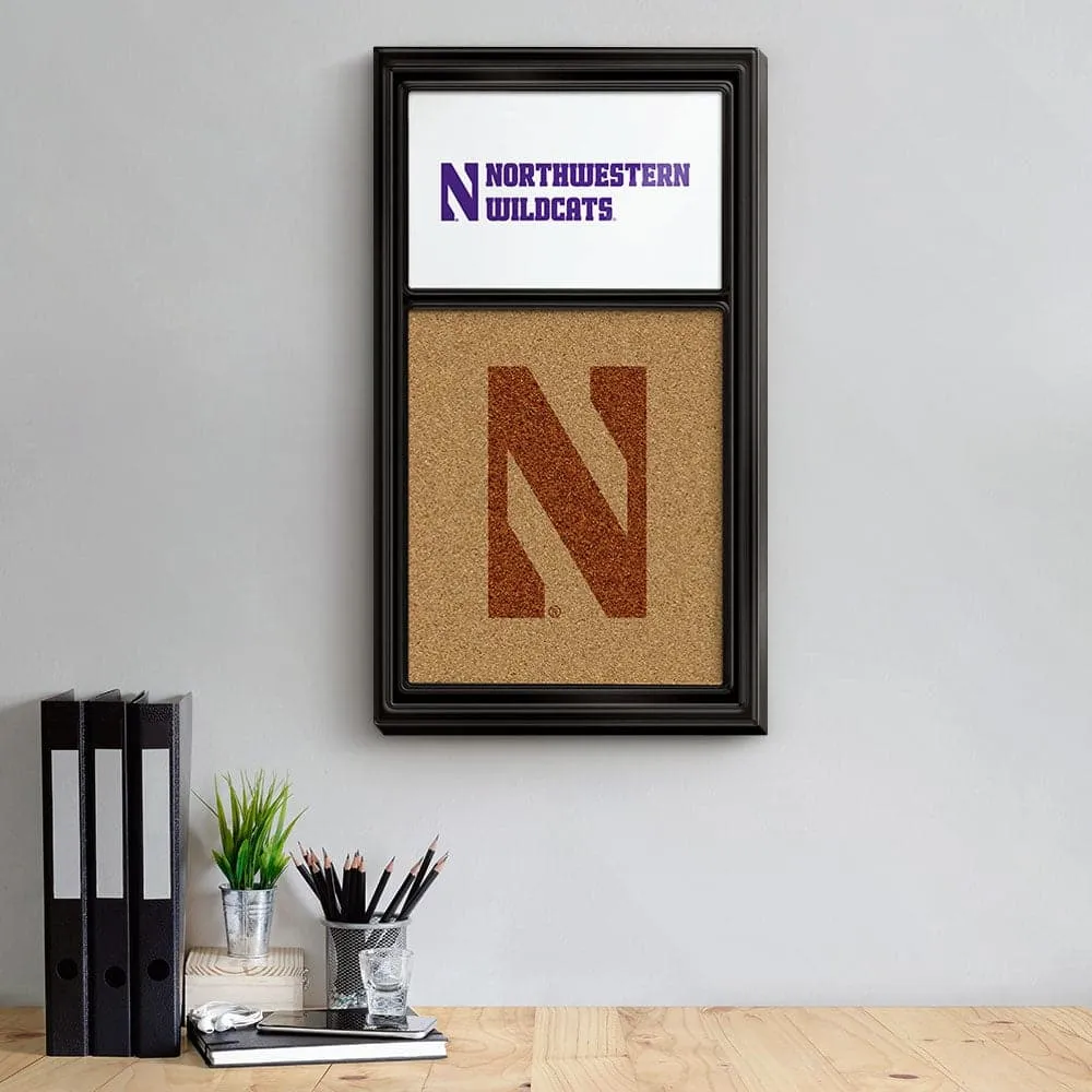 Northwestern Wildcats: NU, Dual Logo - Cork Note Board