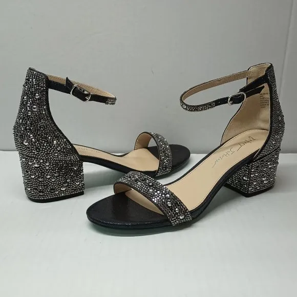 NWOT Betsey Johnson Blue Women's Mari Heeled Sandal, Black, 8 W US