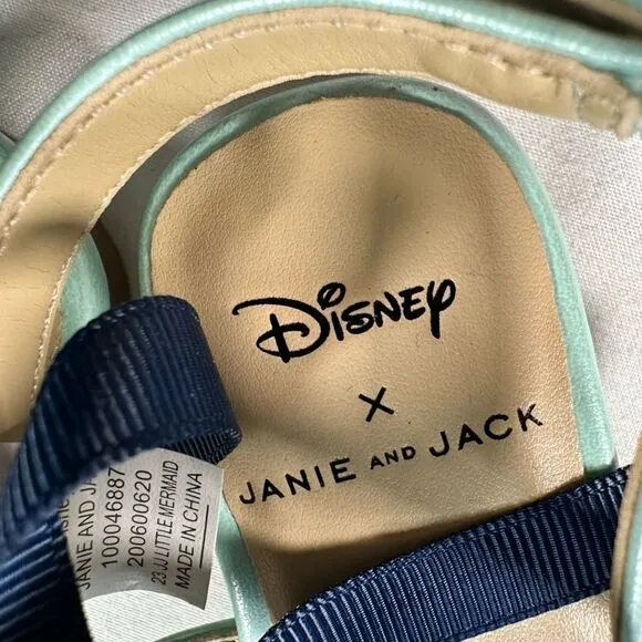NWT Janie and Jack Disney Toddler Girls Green Little Mermaid Shell Sandal Size 4