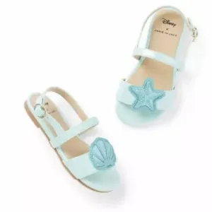 NWT Janie and Jack Disney Toddler Girls Green Little Mermaid Shell Sandal Size 4