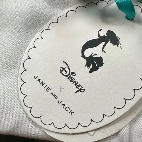 NWT Janie and Jack Disney Toddler Girls Green Little Mermaid Shell Sandal Size 4