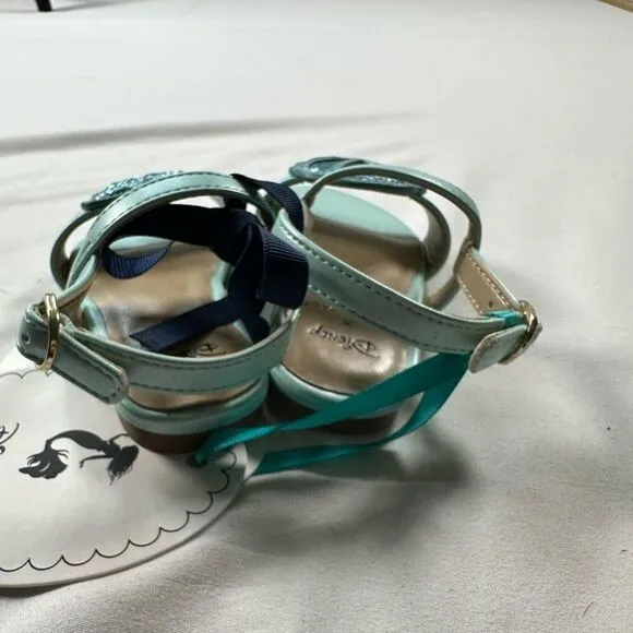 NWT Janie and Jack Disney Toddler Girls Green Little Mermaid Shell Sandal Size 4