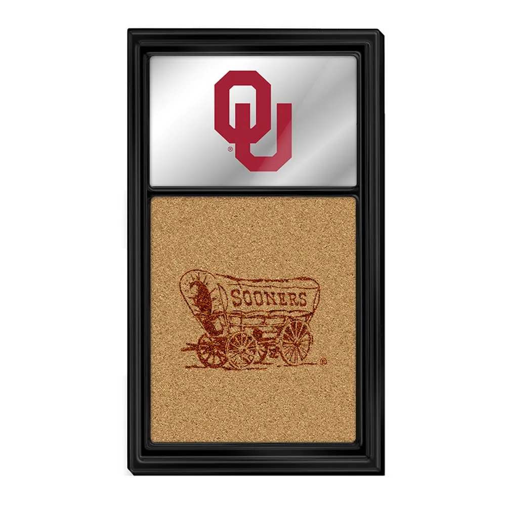 Oklahoma Sooners: Dual Logo - Mirrored Cork Note Board