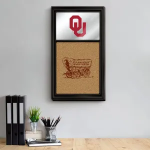 Oklahoma Sooners: Dual Logo - Mirrored Cork Note Board