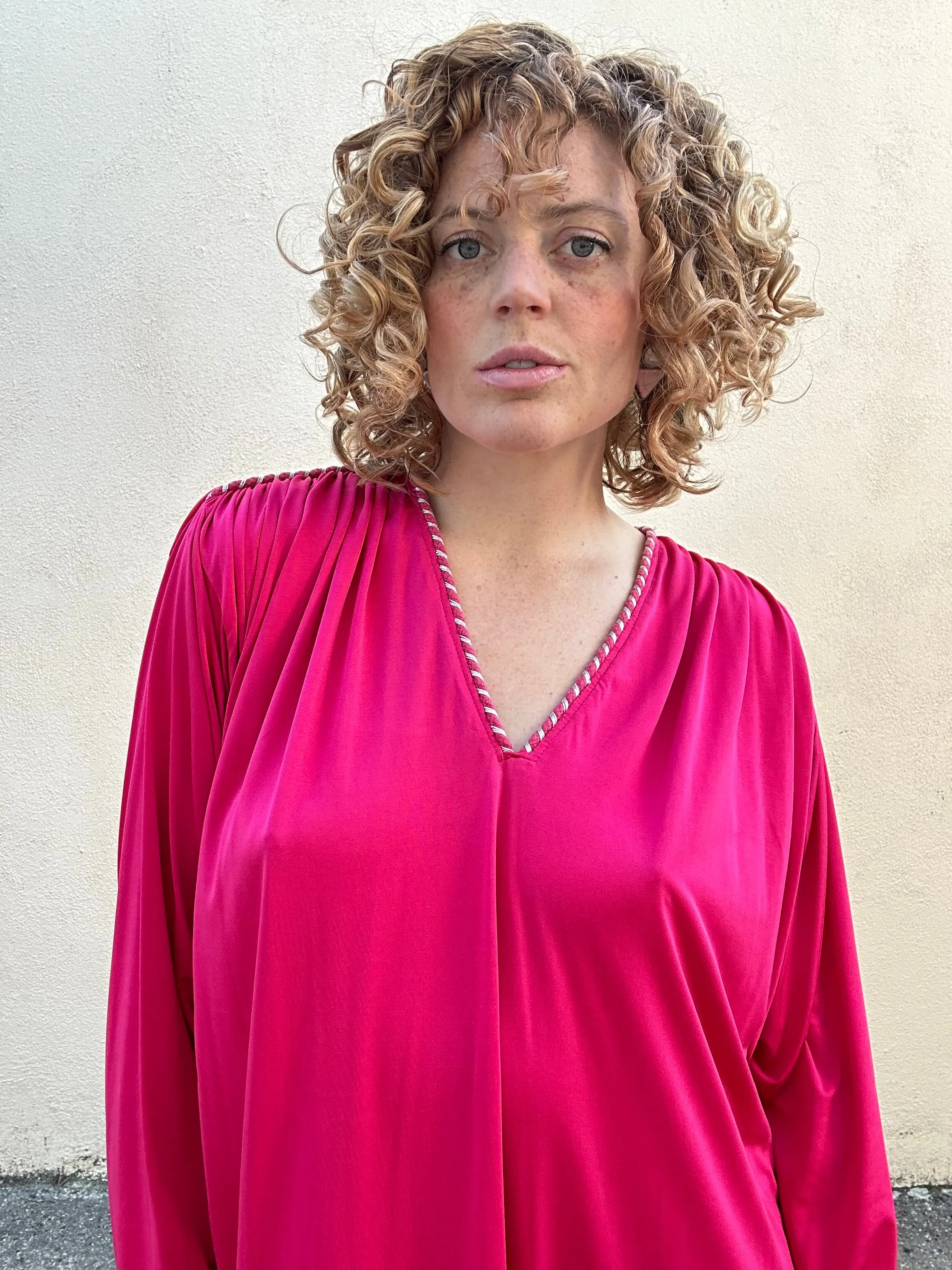 Oscar De La Rental Pink Polyester Caftan