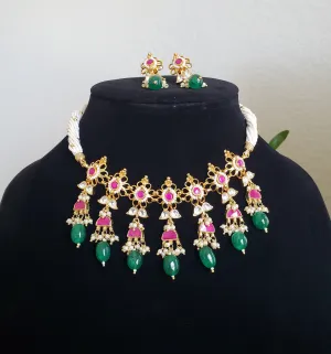 Pachi Kundan Pearl Necklace With Gold Plating