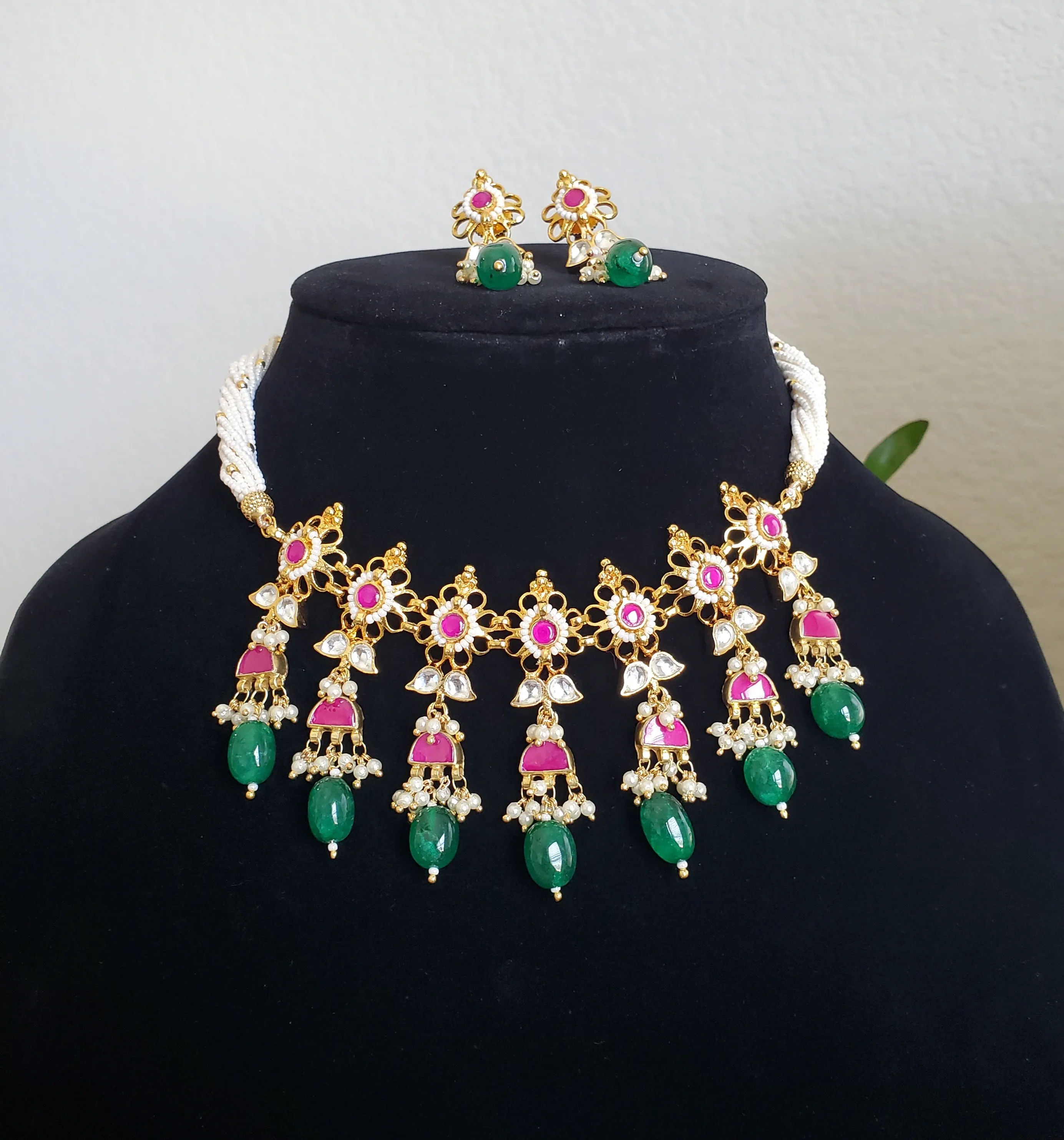 Pachi Kundan Pearl Necklace With Gold Plating