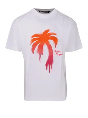 Palm Angels Palm Angels Palm Tree Printed Crewneck T-Sihrt