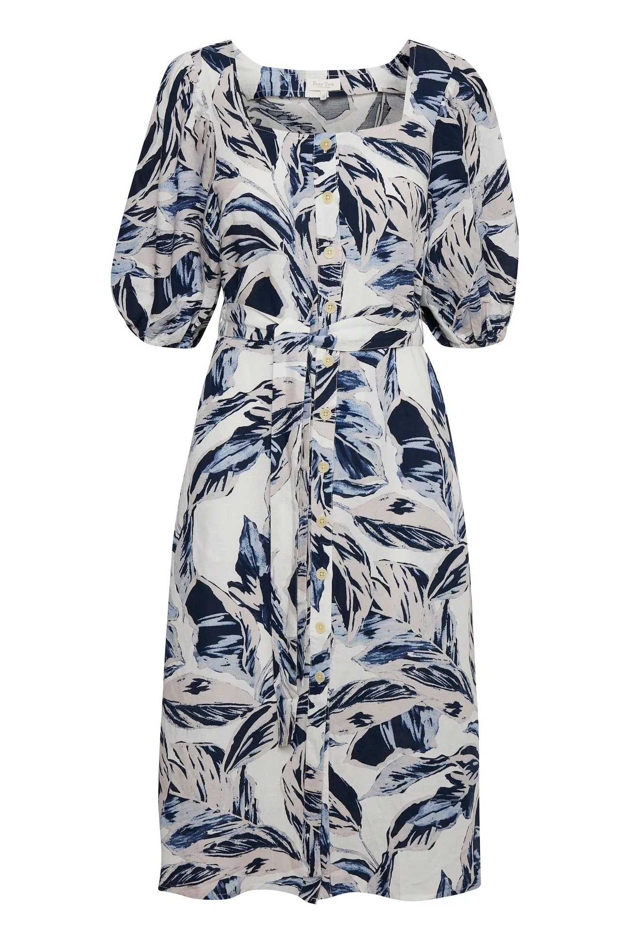 Part Two Iga Dress (Blue Palm Print) - FINAL SALE