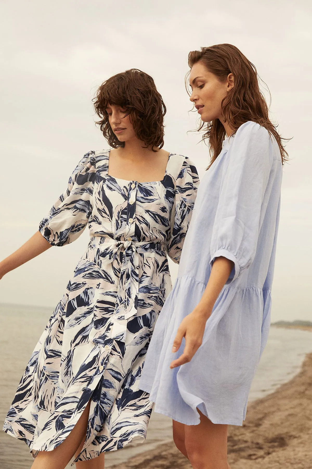 Part Two Iga Dress (Blue Palm Print) - FINAL SALE