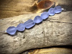 Periwinkle Nugget Designer Sea Glass Bead Strand