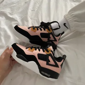 PINK AND BLACK LEATHER SNEAKERS UB3146