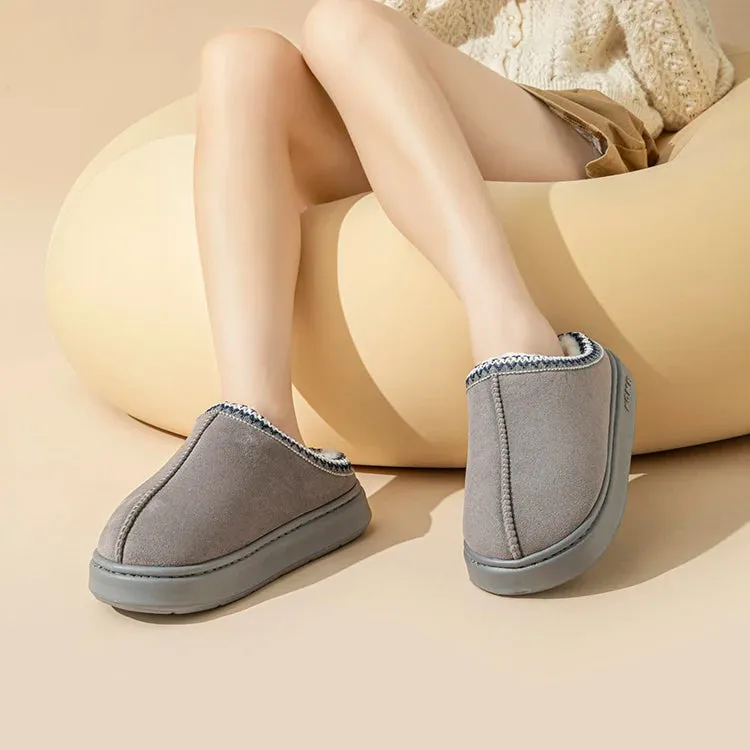 Platform Fluffy Slippers Women House Flats Fashion Plush Winter Designer Shoes Ladies Home Elegant Casual Footwear Large Size