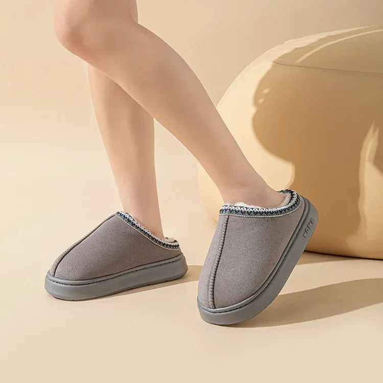 Platform Fluffy Slippers Women House Flats Fashion Plush Winter Designer Shoes Ladies Home Elegant Casual Footwear Large Size