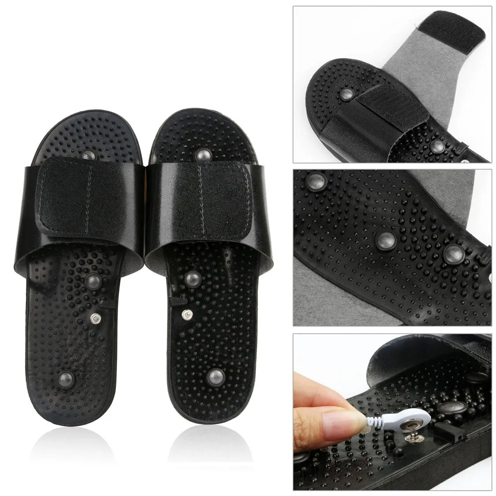 Premium Electric Muscle Stimulator Massage Slippers for Pain Relief – TENS Therapy Foot Massager with Acupuncture Function – Improve Blood Circulation, Compact & Portable Design