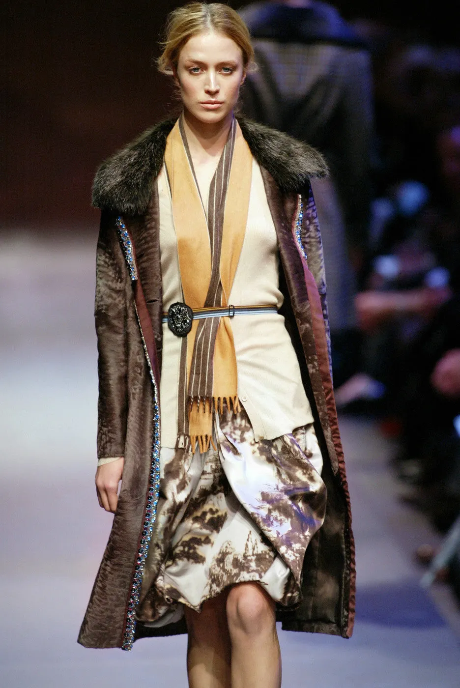 Prettiest Fall 2004 Prada Blue Version of the Runway & Ad Campaign Skirt w Gathered Bottom