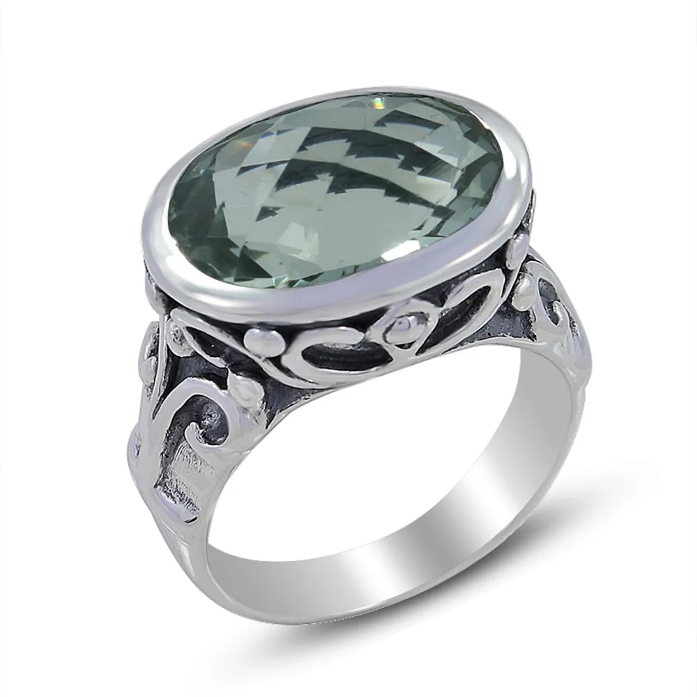 Purple Amethyst Sterling Silver Designer Ring