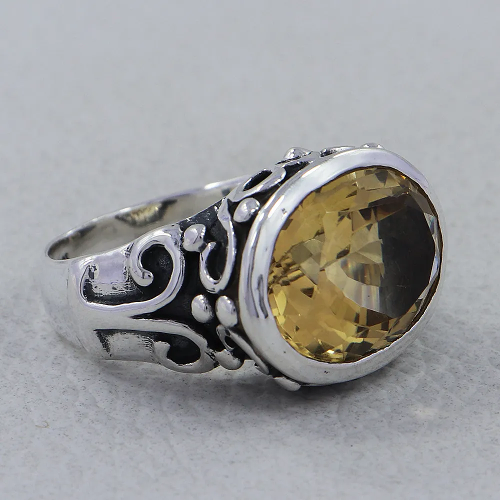Purple Amethyst Sterling Silver Designer Ring