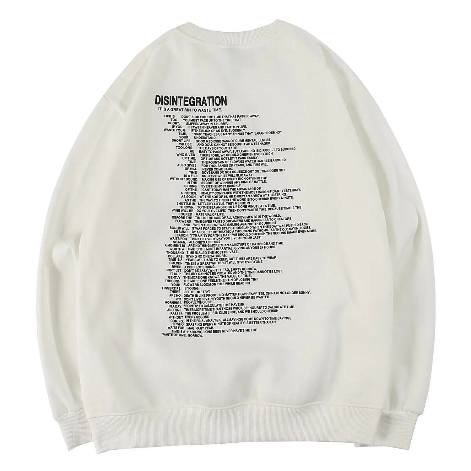 "DISINTEGRATION" Sweatshirt Crewneck Blanc - URB1™