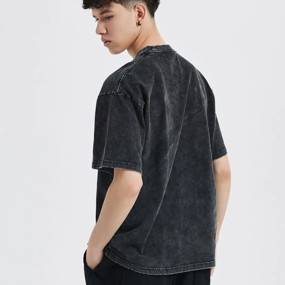 "LOVE" T-shirt Délavé Imprimé Retro Streetwear - URB1™