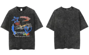 "LOVE" T-shirt Délavé Imprimé Retro Streetwear - URB1™