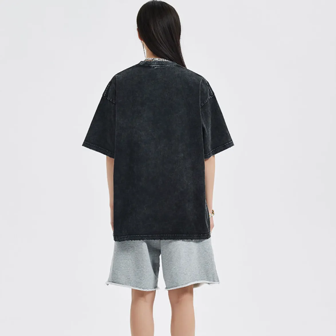 "LOVE" T-shirt Délavé Imprimé Retro Streetwear - URB1™