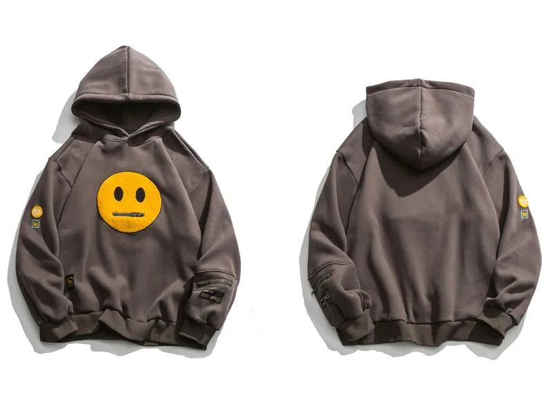 "SMILE" SWEATSHIRT À CAPUCHE GRIS FONCÉ - URB1™