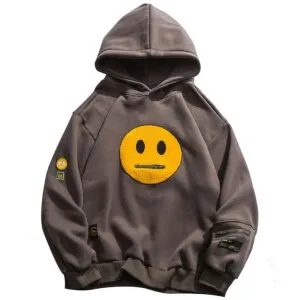 "SMILE" SWEATSHIRT À CAPUCHE GRIS FONCÉ - URB1™