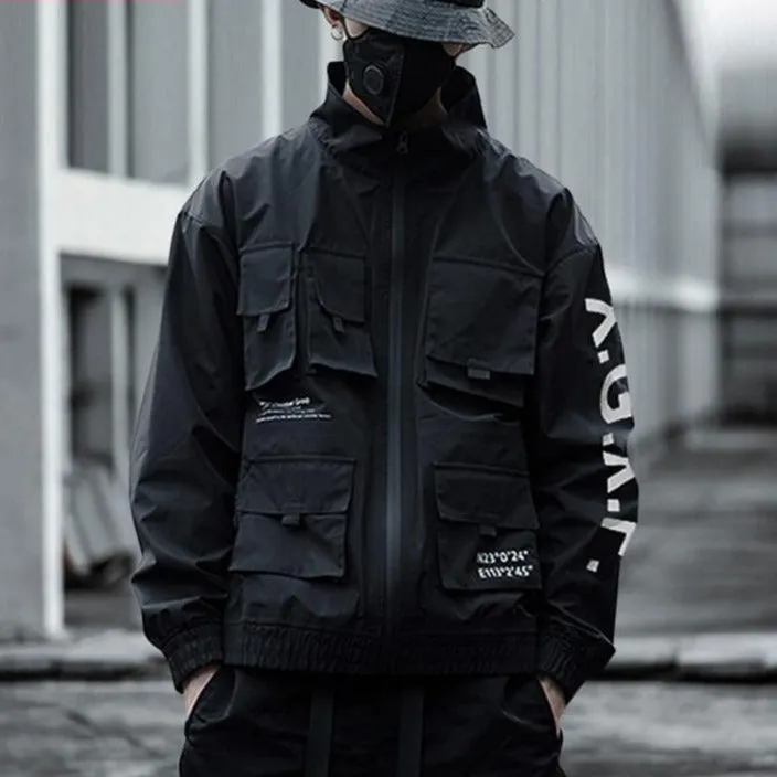 "X.G.X.F" Veste Coupe Vent Noir Streetwear - URB1™