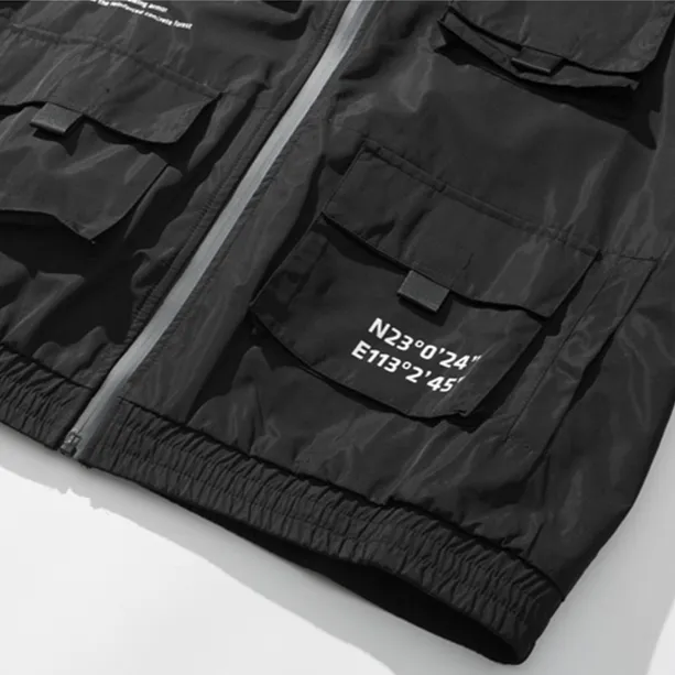 "X.G.X.F" Veste Coupe Vent Noir Streetwear - URB1™
