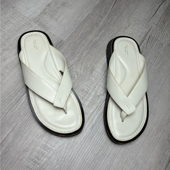 Rag Bone White Parker Thong Sandal Size 39.5