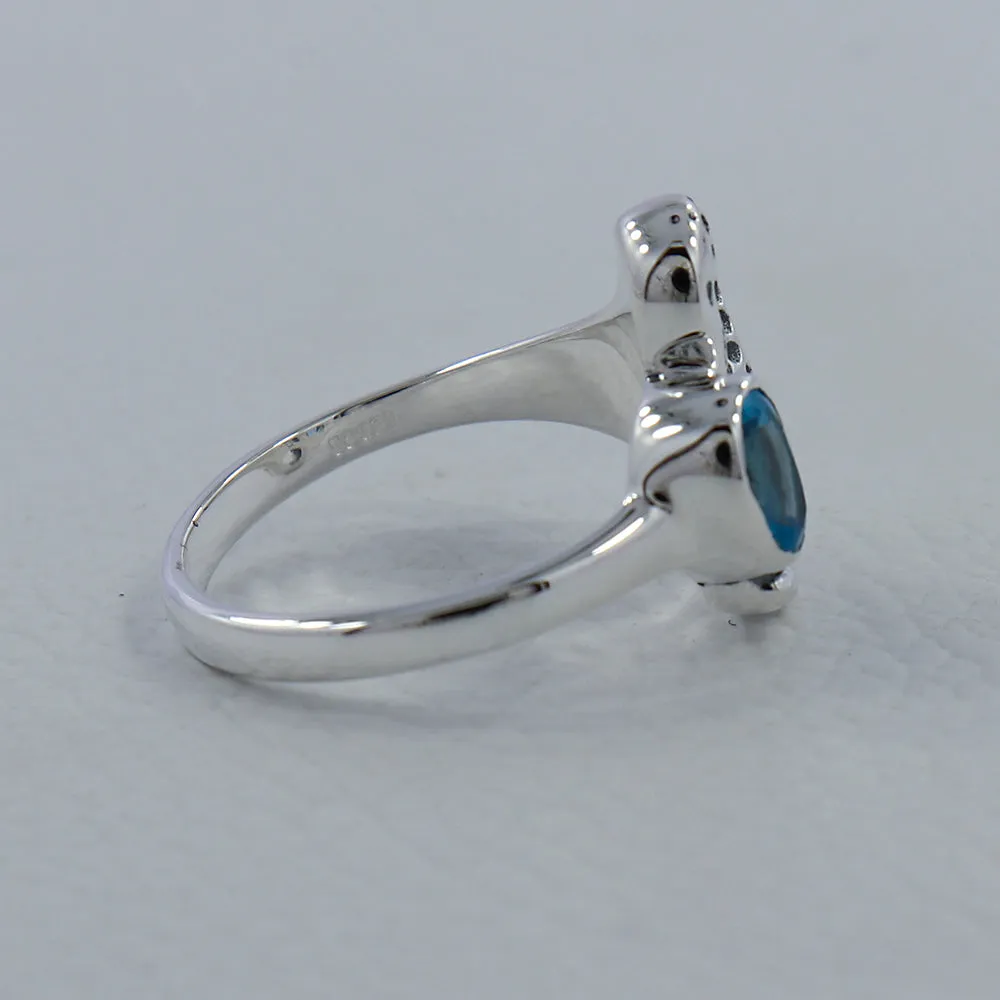 Rainbow Moonstone Sea Horse Designer Ring