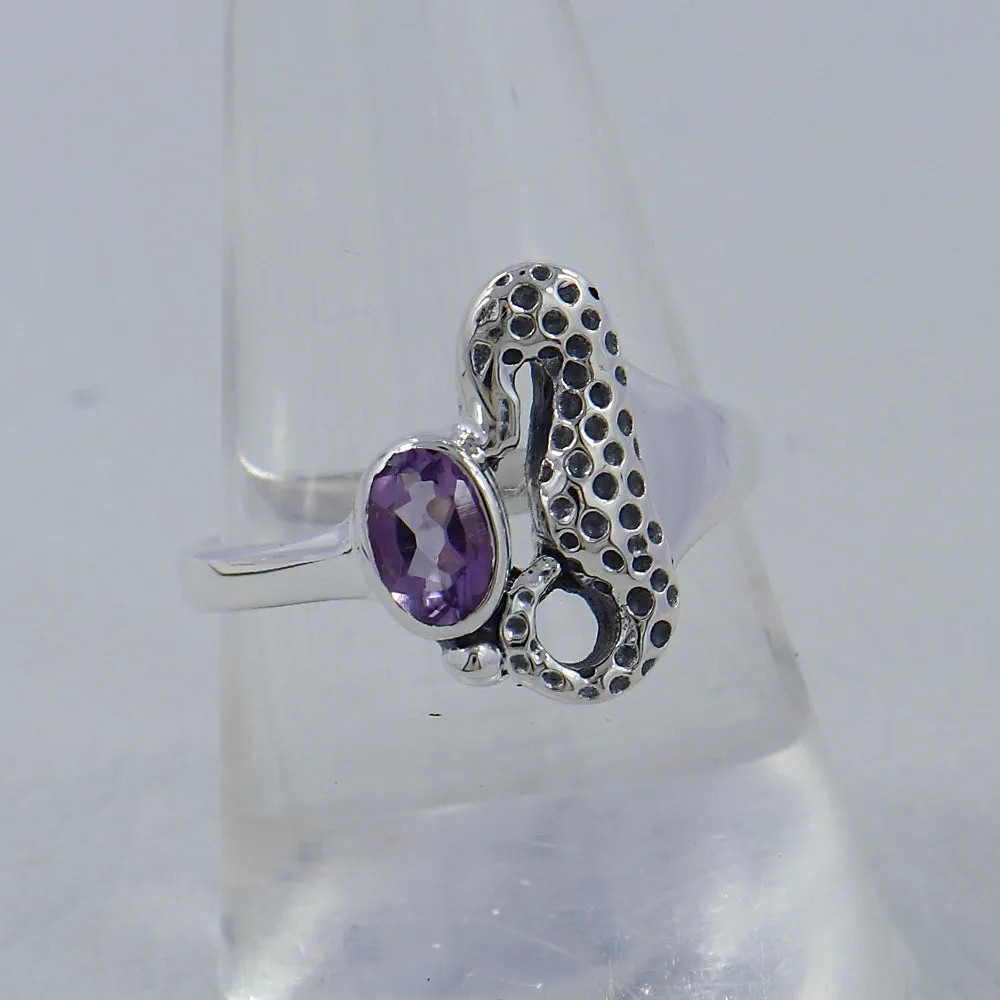 Rainbow Moonstone Sea Horse Designer Ring