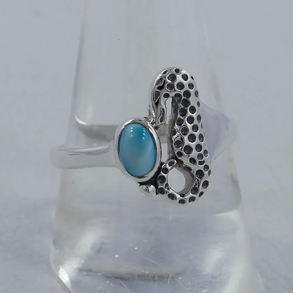 Rainbow Moonstone Sea Horse Designer Ring