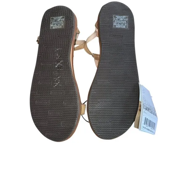 Rainbows Calafia Sierra Brown Leather Sandal with Braid Womens Size 10