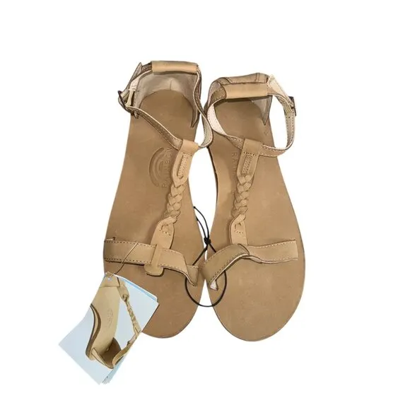 Rainbows Calafia Sierra Brown Leather Sandal with Braid Womens Size 10