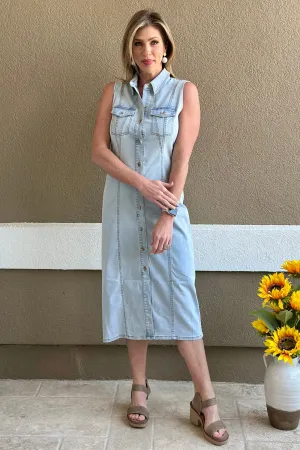 Renuar Dakota Denim Dress in Bleached Wash