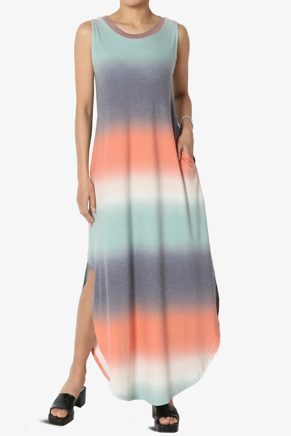 Rowan Tie Dye Side Slit Tank Maxi Dress