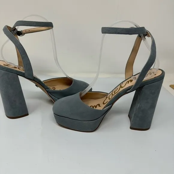 SAM EDELMAN Olwyn Platform Sandal Grey Iris Size 8.5
