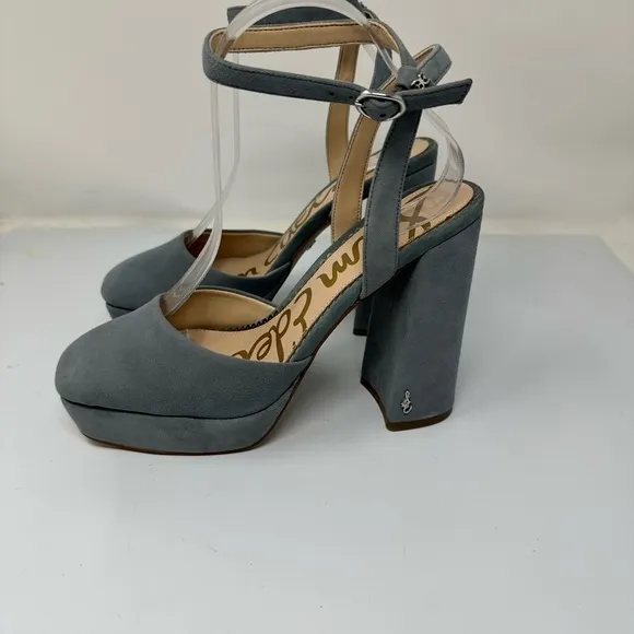 SAM EDELMAN Olwyn Platform Sandal Grey Iris Size 8.5