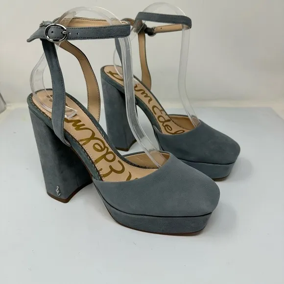 SAM EDELMAN Olwyn Platform Sandal Grey Iris Size 8.5