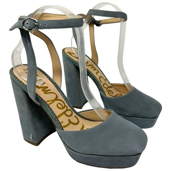 SAM EDELMAN Olwyn Platform Sandal Grey Iris Size 8.5