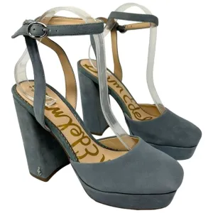 SAM EDELMAN Olwyn Platform Sandal Grey Iris Size 8.5