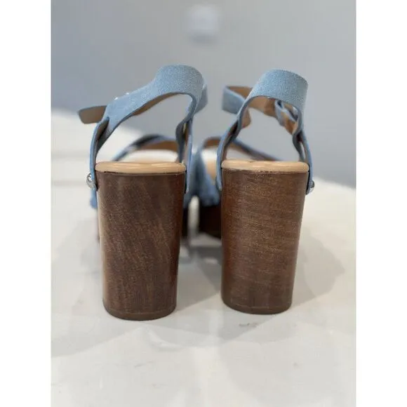 Sam Edelman Josephine Platform Sandal in Sky Blue Size 7.5