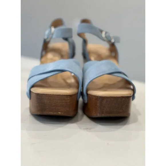 Sam Edelman Josephine Platform Sandal in Sky Blue Size 7.5
