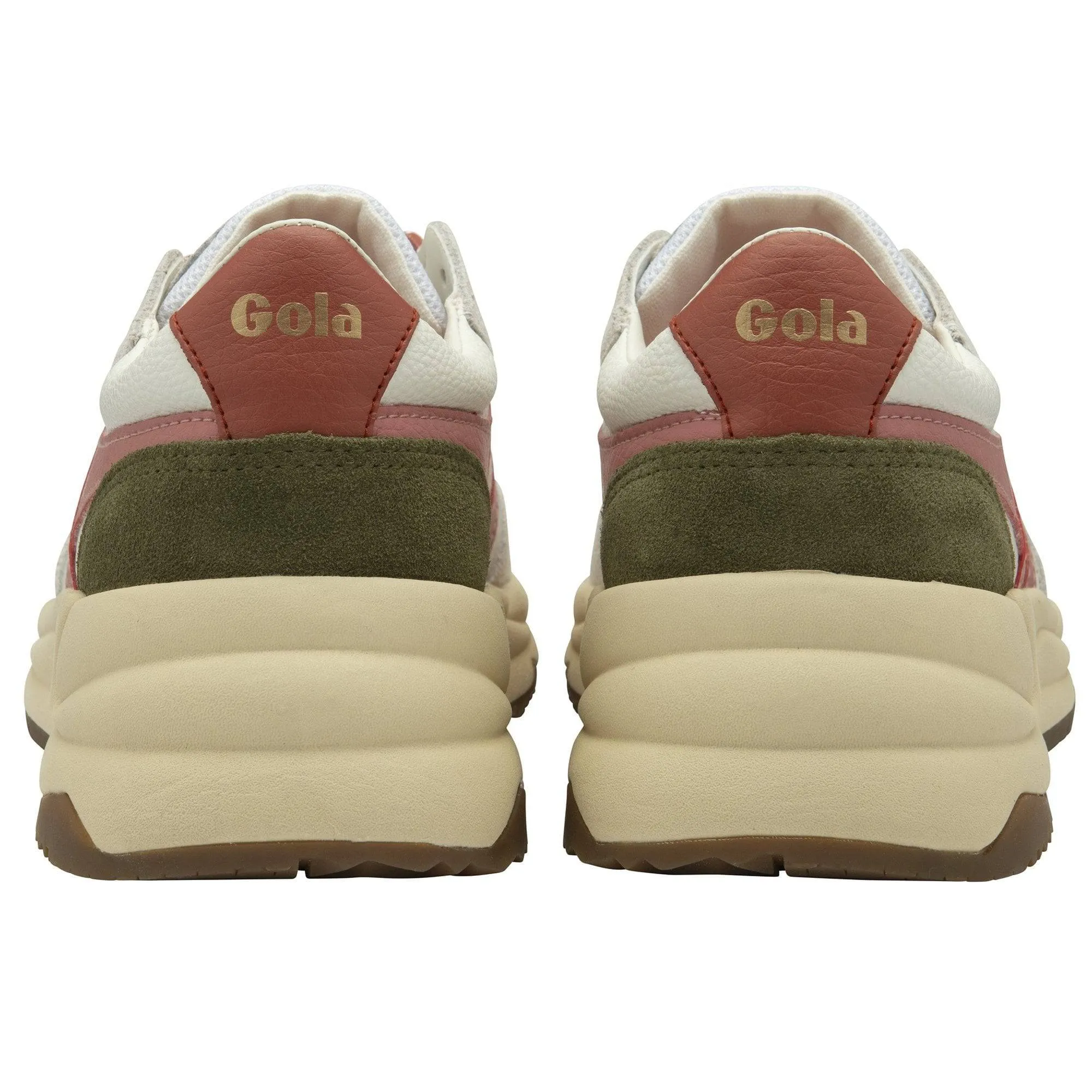 Saturn Sneakers by Gola | White/Coral Pink/Khaki